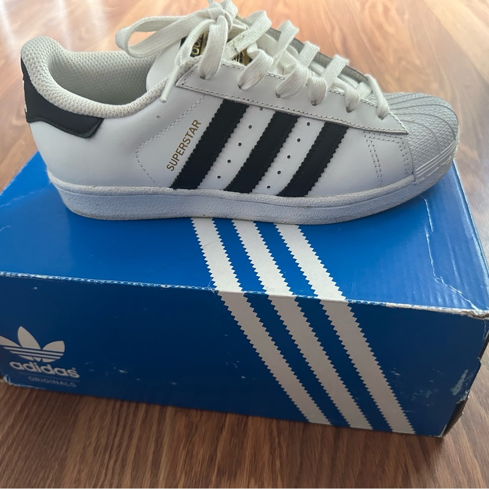 adidas Kids Superstar Shoes - White and Black